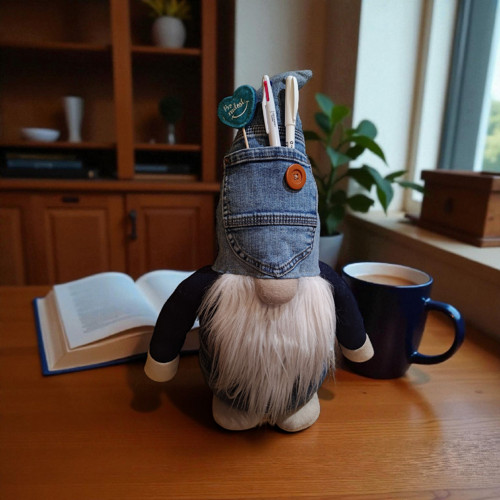 Upcyklovaný džínový severský skřítek – Gnome
