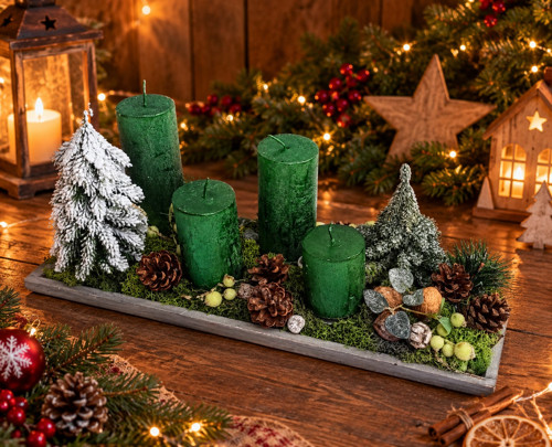 Adventní svícen natur