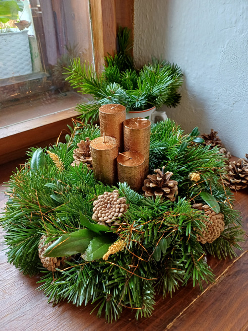 Adventní věnec jedlový měděný — foto 1