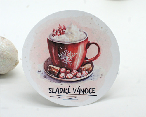 Sladké Vánoce samolepky 12 ks - velké