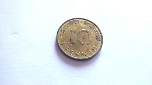T032_ Mince Německo, 10 Pfennig, 1994, retro