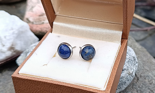 Lapis lazuli náušnice puzety chirurgická ocel