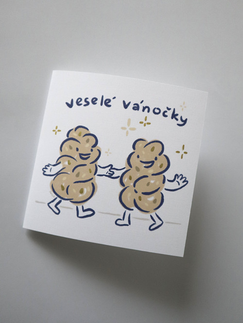 Přáníčko "Veselé vánočky" / 14,7x14,7 cm