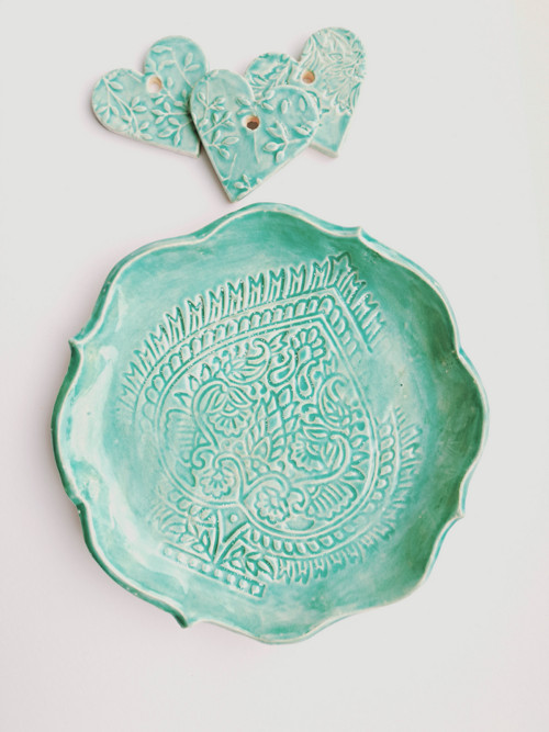 Talíř Tyrkys Indie ornament