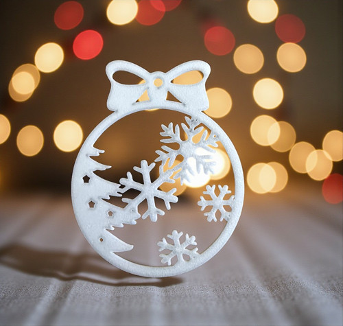 Vánoční ornament s vločkami - 3D