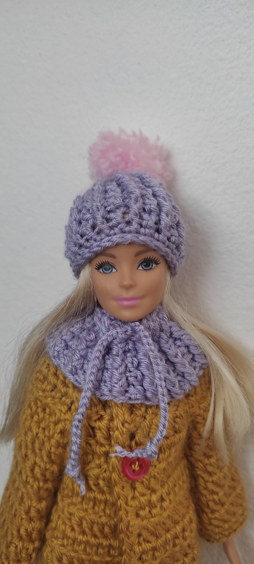 Čepice s nákrčníkem pro Barbie