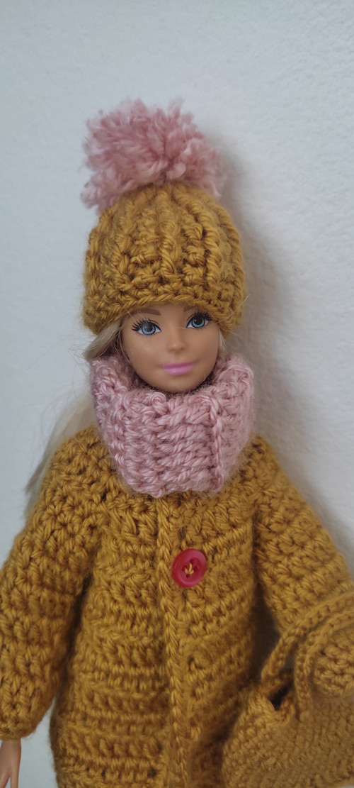 Čepice s nákrčníkem pro Barbie