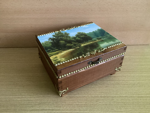 Dřevěná šperkovnice Zátiší s decoupage
