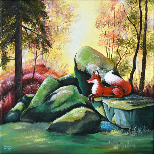 "Podzimní den" - 30x30cm