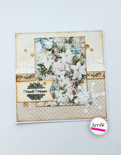 Vánoční přání s věncem "Christmas Blessings"
