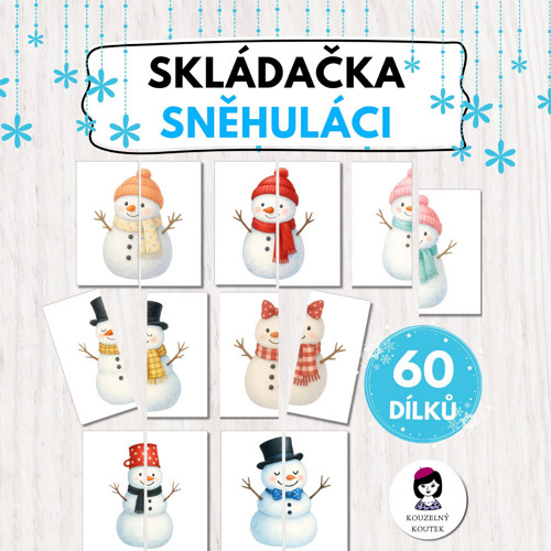 Zimní Puzzle skládačka sněhuláci | Advent | Zima |