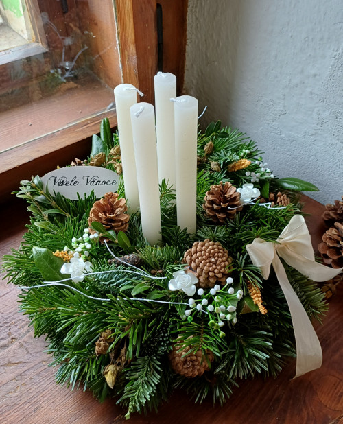Adventní věnec jedlový bílý — foto 1