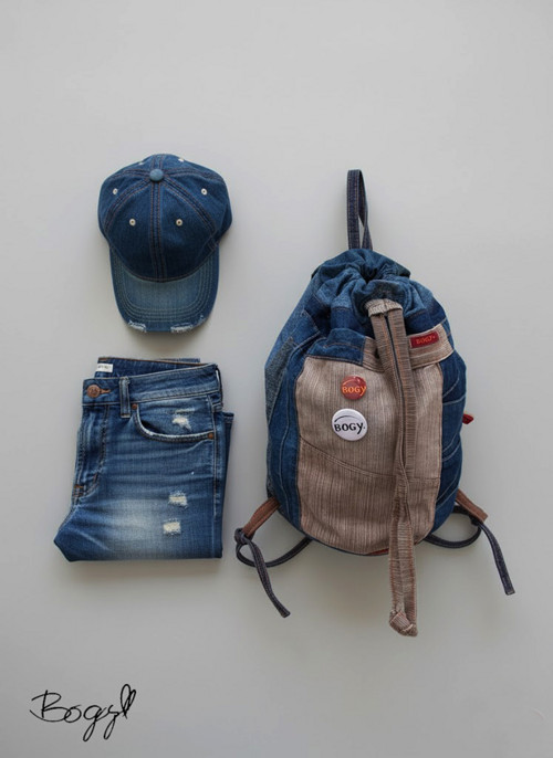 Unisex sešívaný batoh s kulatým dnem, zerowaste 3