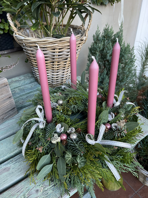Adventní věnec starorůžový — foto 1
