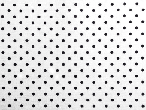 Bavlněná látka puntíky (10cm) - bílá/černá