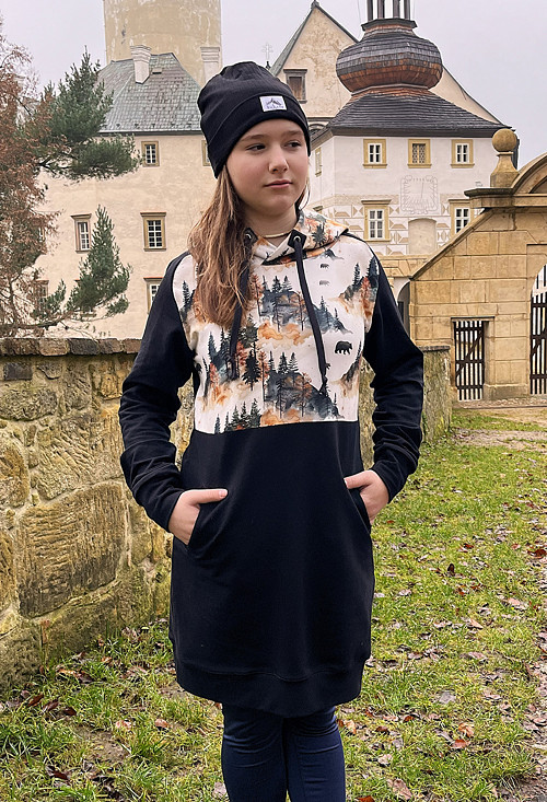 Dámské-dívčí mikinošaty - MEDVĚDI A HORY