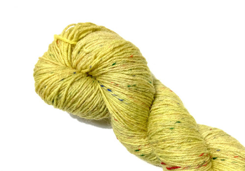 Ručně barvená ponožková příze Tweed - žlutá