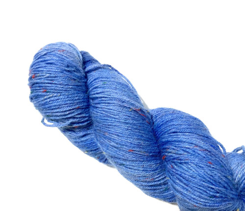 Ručně barvená ponožková příze Tweed - modrá