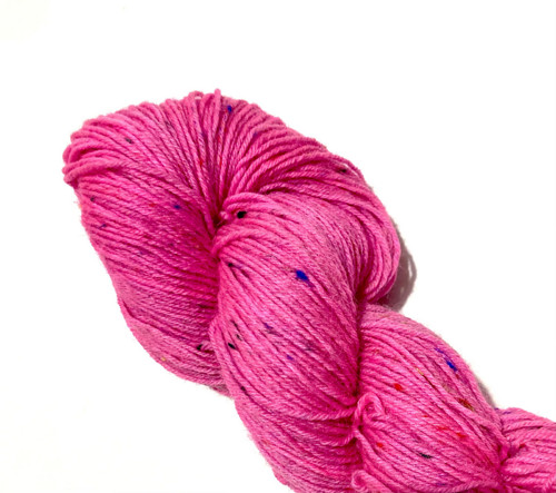 Ručně barvená ponožková příze Tweed - růžová