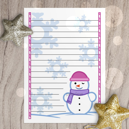 Vánoční dopis Cute snowman - růžovka