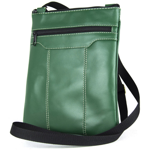 Crossbody kožená taška v zelenej farbe