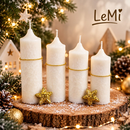 Bílé adventní svíčky