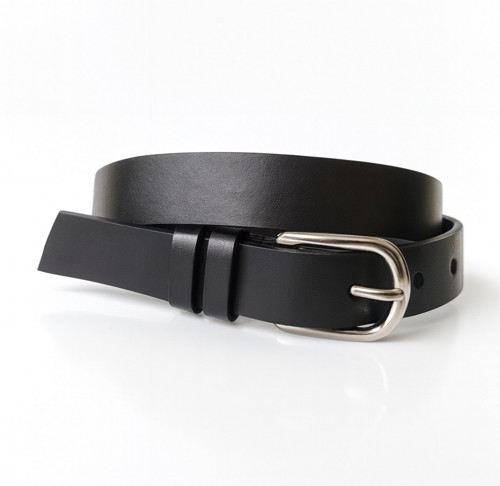 Minimal Black - úzký kožený opasek