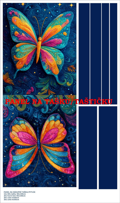 Panel na tašku/taštičku - bavlna XL