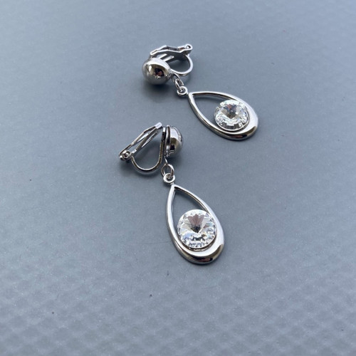 Antialergické klipsy Crystal Swarovski slza