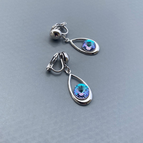 Klipsy Crystal vitrail light Swarovski slza