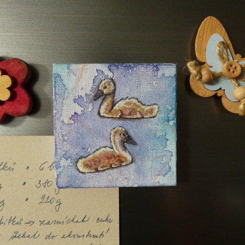 Mini magnetický obrázek - Labuťátka — foto 1