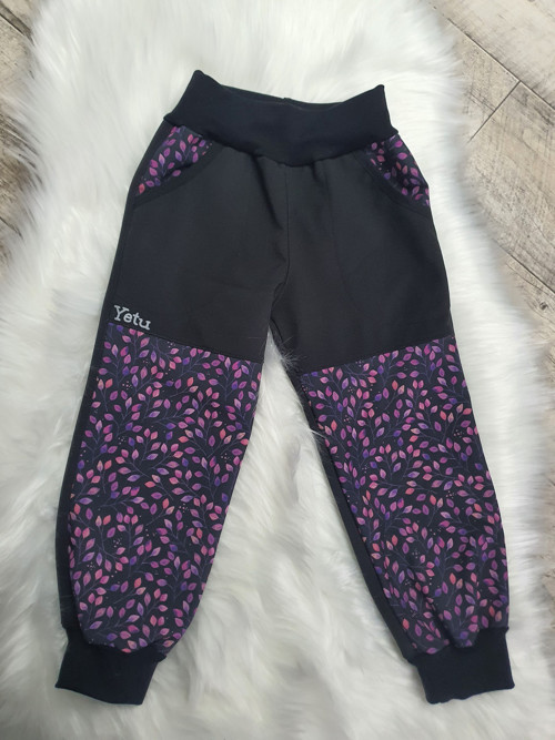 Softshellové kalhoty s lístečky vel 122 — foto 1
