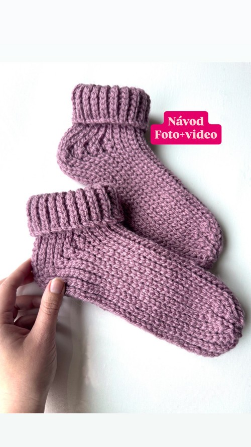 Háčkované ponožky – návod PDF pro velikosti 37–42