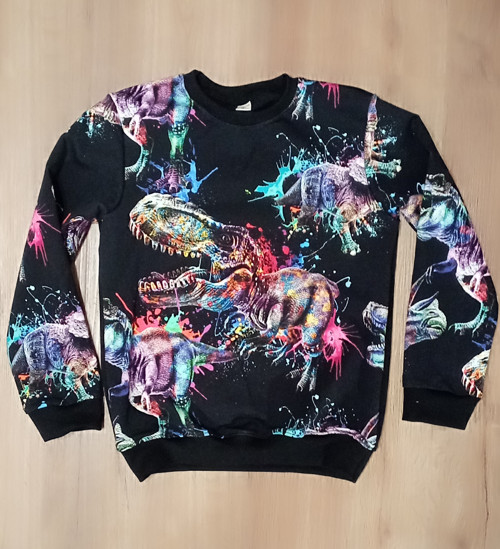 Mikina vel. 134 s motivem dinosaurů
