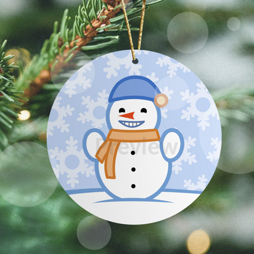 Vánoční ozdoba Cute snowman - happy