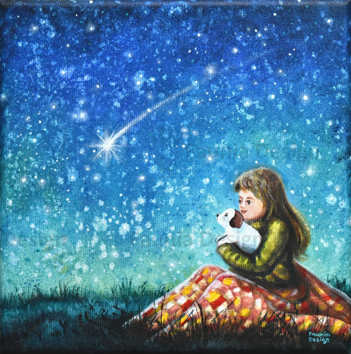 "Padá hvězda, něco si přej..." - 20x20cm