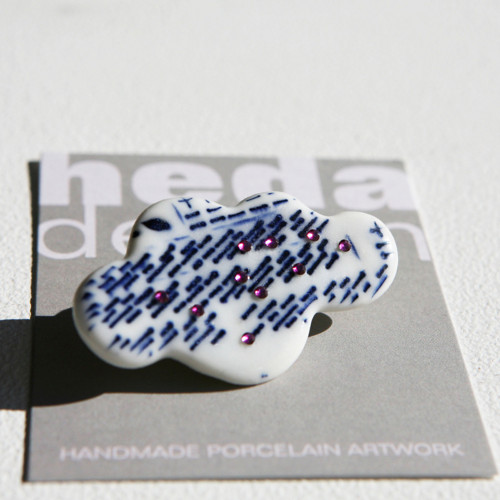 Jako píseň - oblak z porcelánu - brož