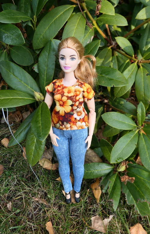 Barbie baculka - jeans legíny