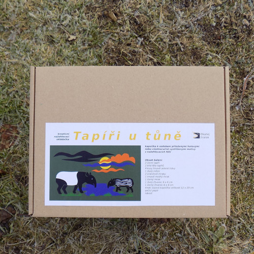 Kreativní nažehlovací skládačka "Tapíři u tůně"