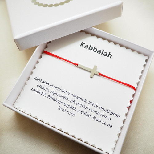 Kabbalah ochranný náramek – stříbrný křížek