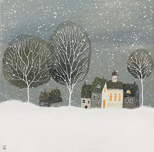 V bílé peřince - 30x30cm — foto 1