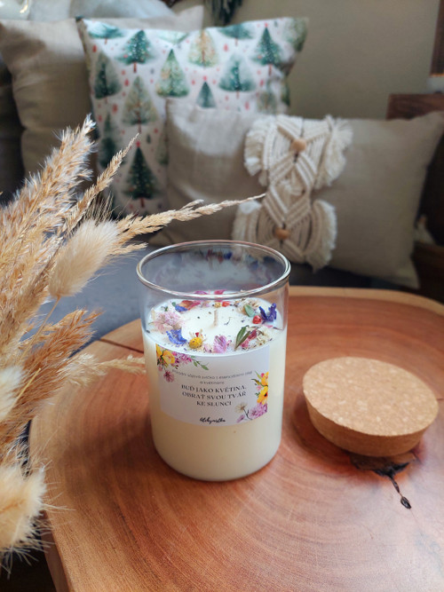 Přírodní svíčka "BUĎ JAKO KVĚTINA" - Orchidej