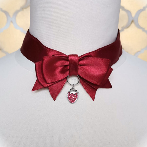 Choker Berry Bow červená