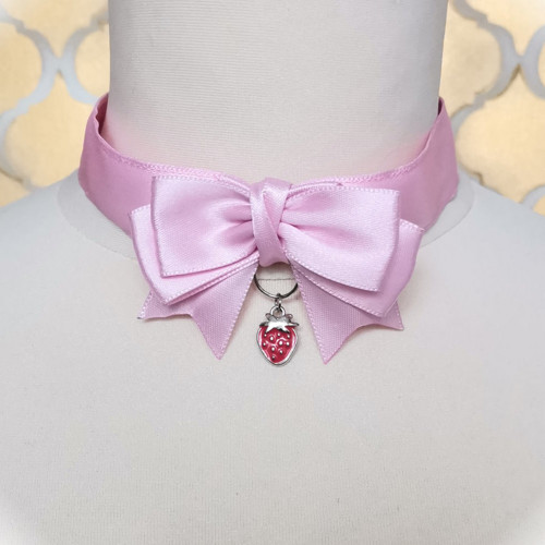 Choker Berry Bow růžová