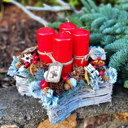 MAXI adventní svícen hvězda - Tradice v červené