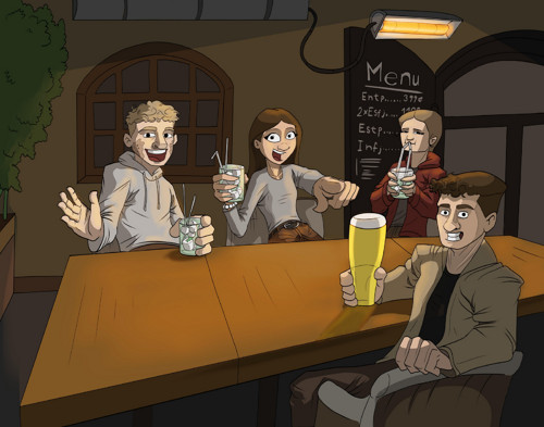 Zážitková ilustrace na míru - Styl 6, Štamgasti