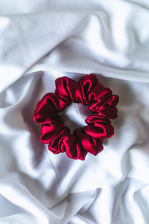 Hedvábná scrunchie "MERLOT" — foto 1