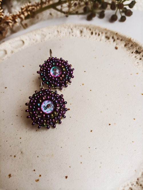 Mini earrings n.9- vyšívané náušnice