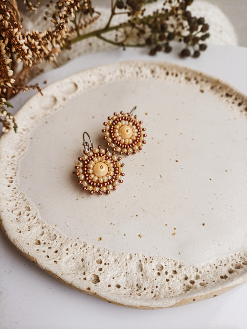 Mini earrings n.11 - vyšívané náušnice