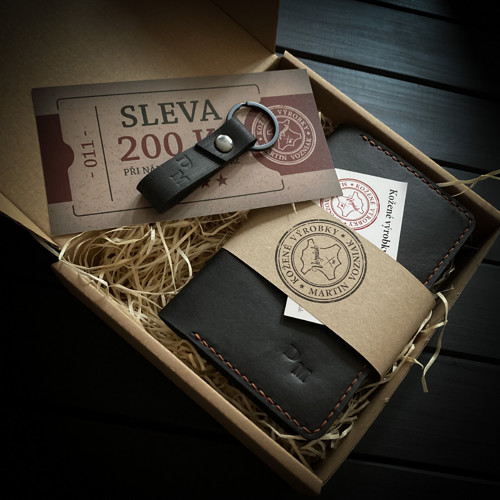 Kožený obal na zápisník + pouzdro na pero